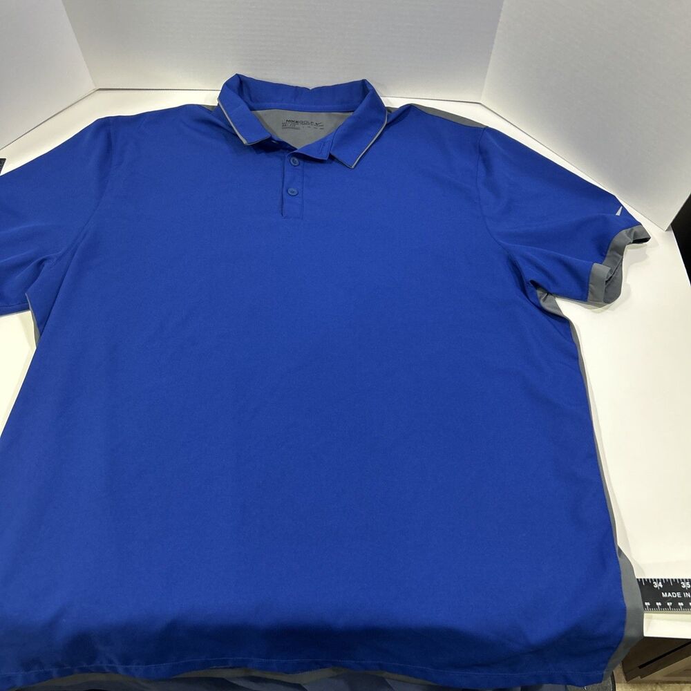 Nike Golf Dri-FIT Polo Shirt Men’s XXL Blue Tour Performance Short Sleeve